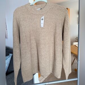 Abercrombie & Fitch Tan Ribbed Oversized Sweater